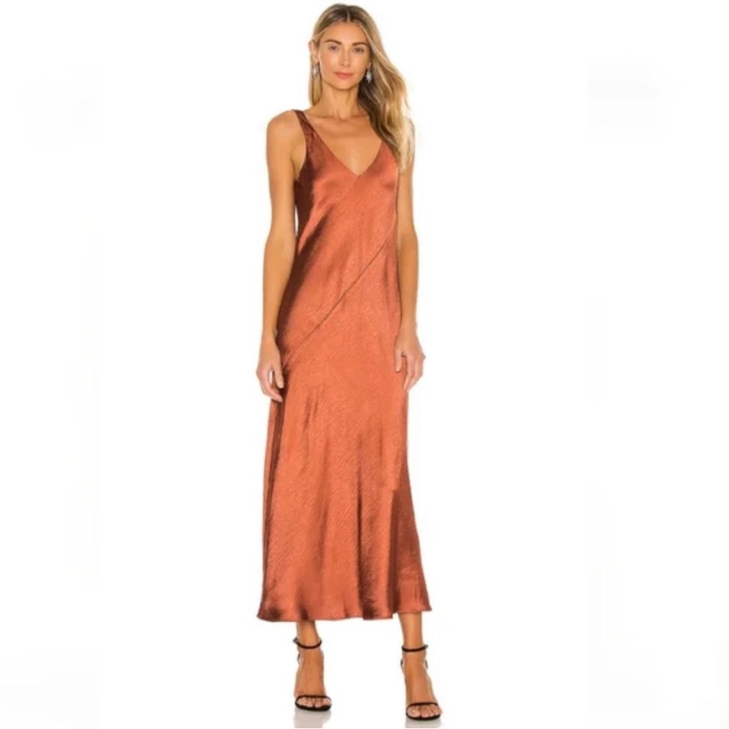 Line & Dot Copper Maxi Dress